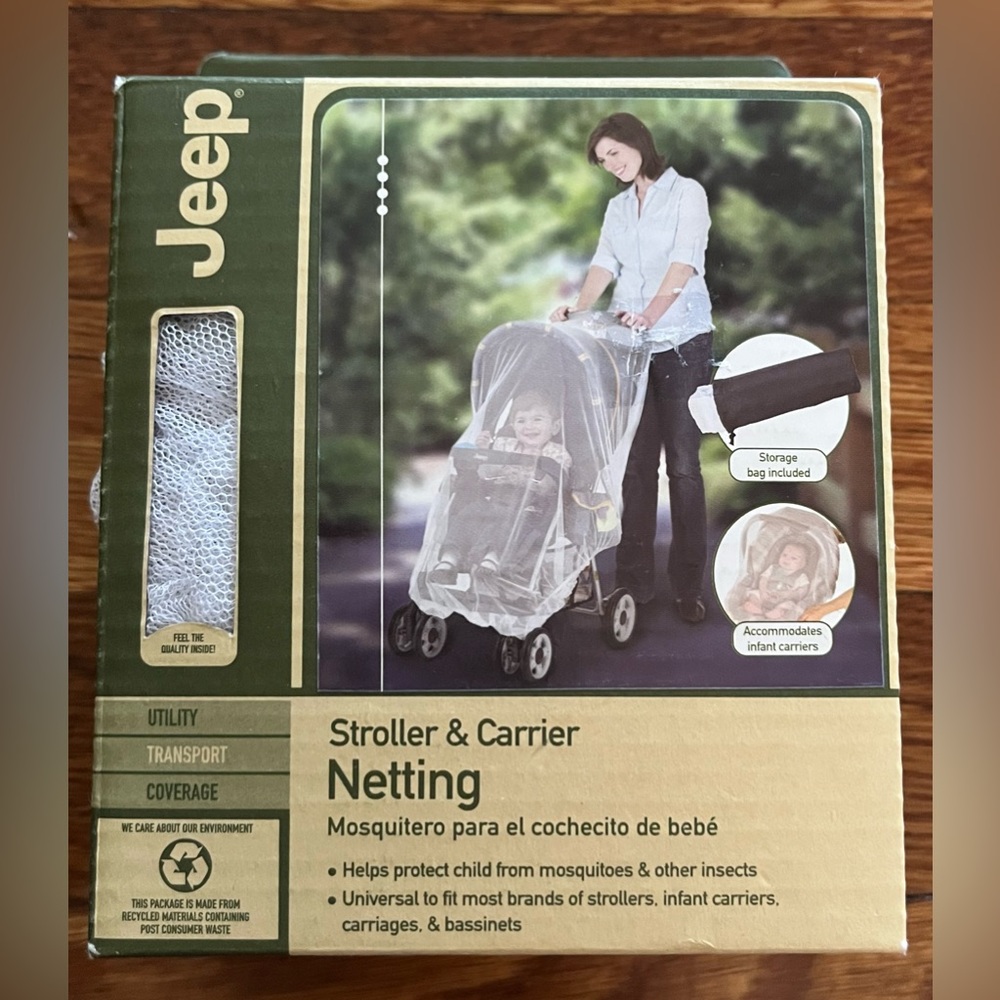 NWT Jeep Stroller & Carrier Mosquito Net Netting Cover Weather Protector